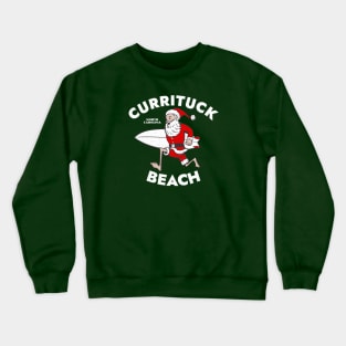 Currituck Beach, NC Christmas Vacationing Skiing Santa Crewneck Sweatshirt